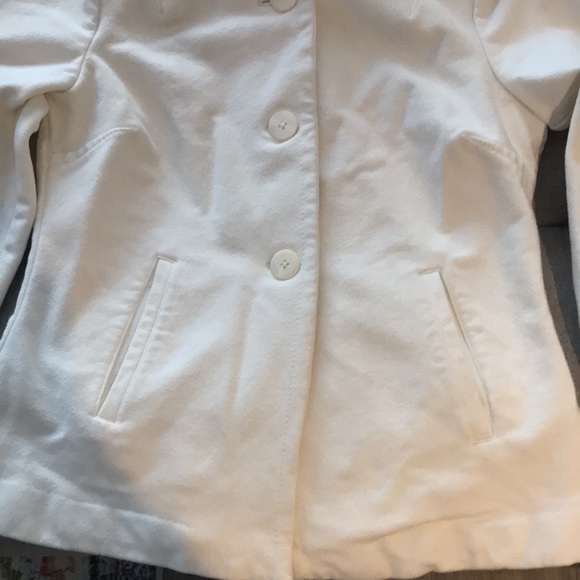 JACOB Cream Button Up Pea Coat Medium - Picture 3 of 9